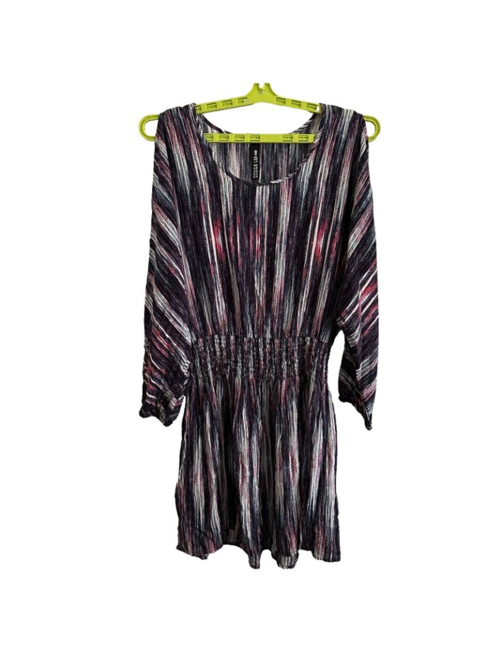 Lord & Taylor Design Lab Cold Shoulder Cinched Waist Mini Dress Multi Color LG - Picture 3 of 8